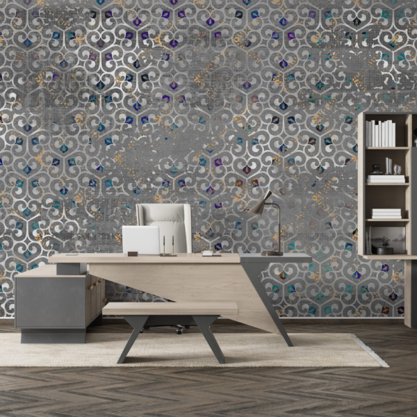 Nástěnná malba Grey Mandala