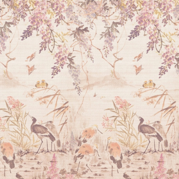 Nástěnná ptačí zahrada v béžové barvě