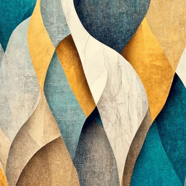 Tapety Abstraction v béžové a tyrkysové barvě
