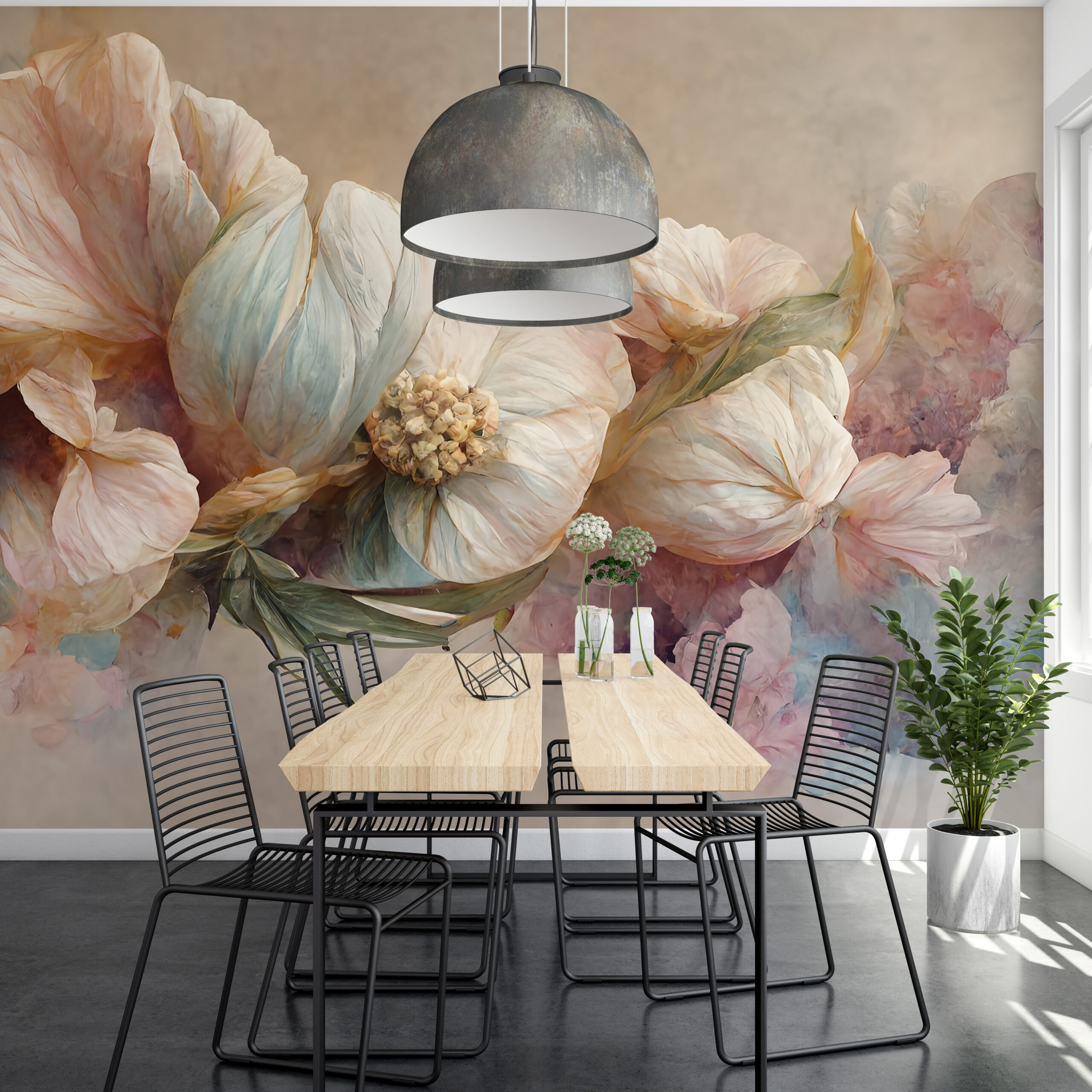 Nástěnný věnec z květin