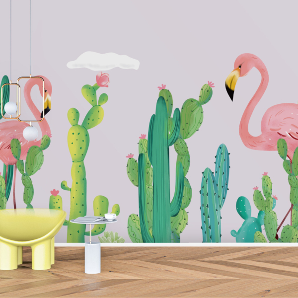 Tapety Plameňáci a kaktusy