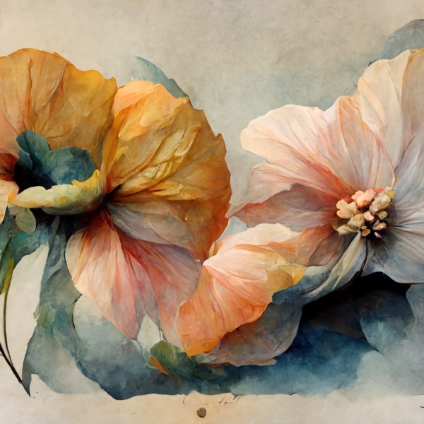 Nástěnná malba Květinová vlna