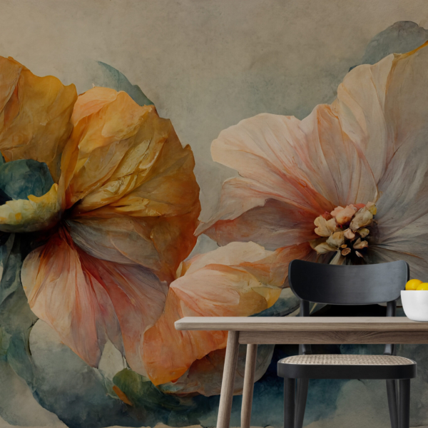 Nástěnná malba Květinová vlna