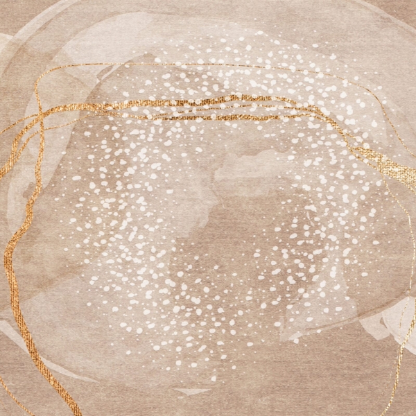 Nástěnná malba zlatých prvků v béžové barvě