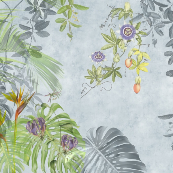 Nástěnná malba listů a květin