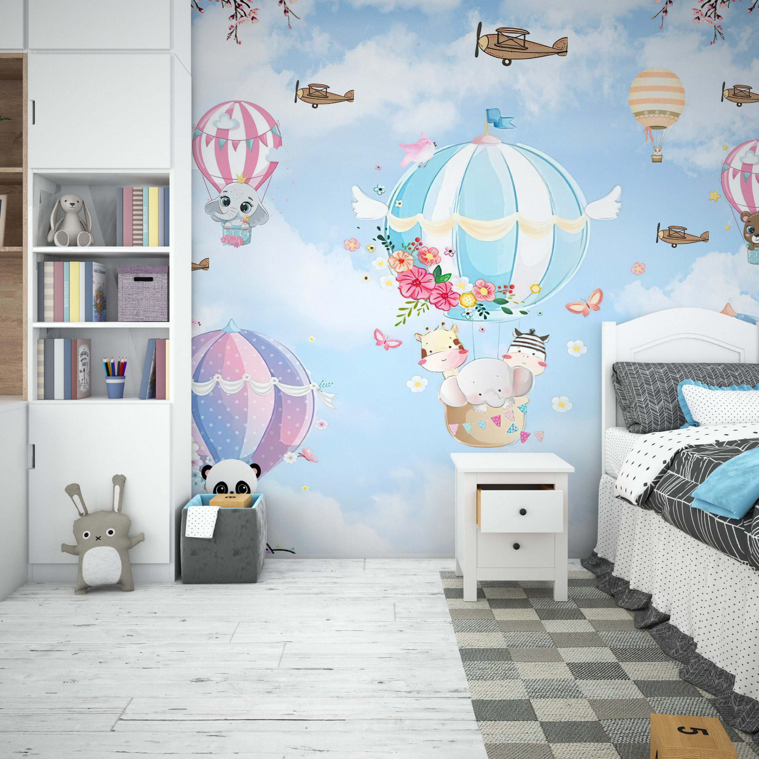 Nástěnný balón v oblacích