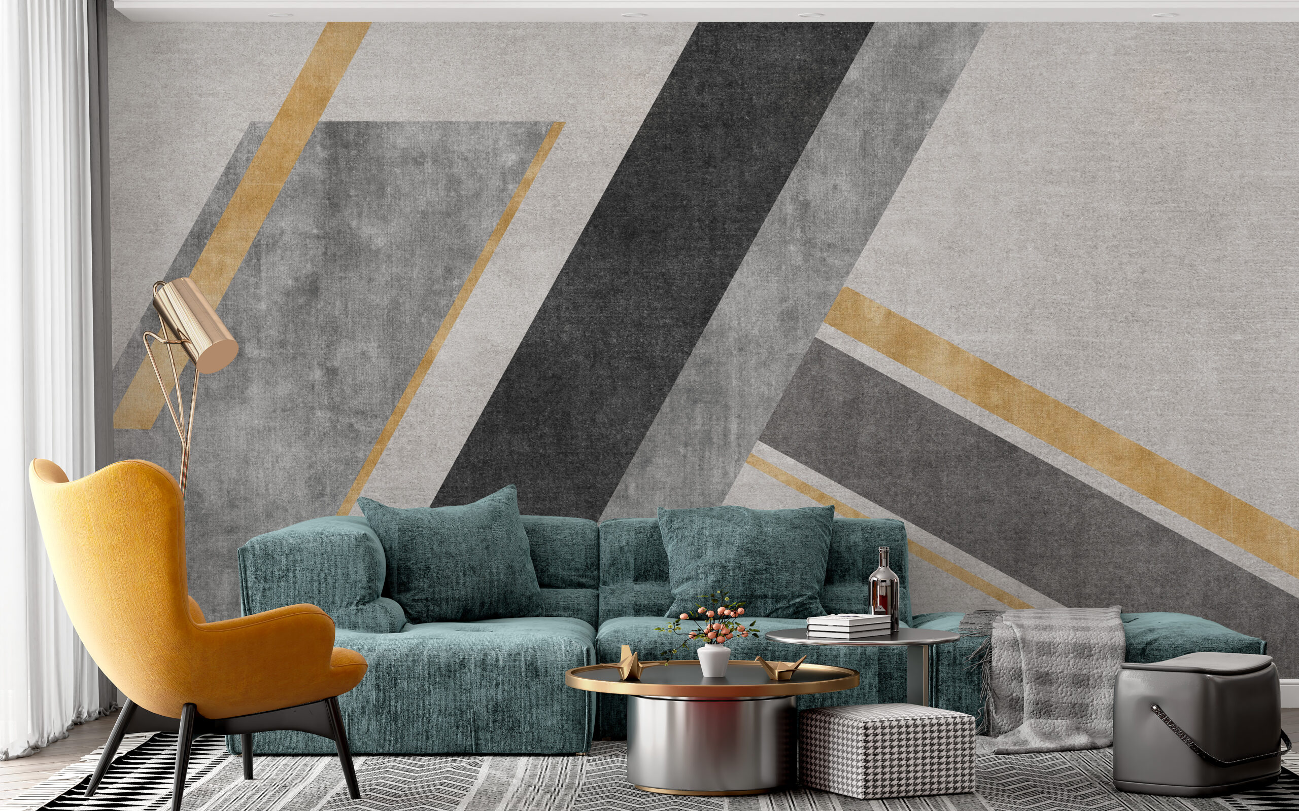 Fototapeta Pruhy v odstínech šedé a zlaté