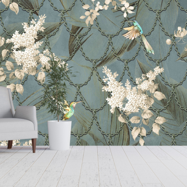 Nástěnná malba Tropický les za řetězy