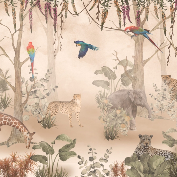 Nástěnná malba Wild Jungle Beige