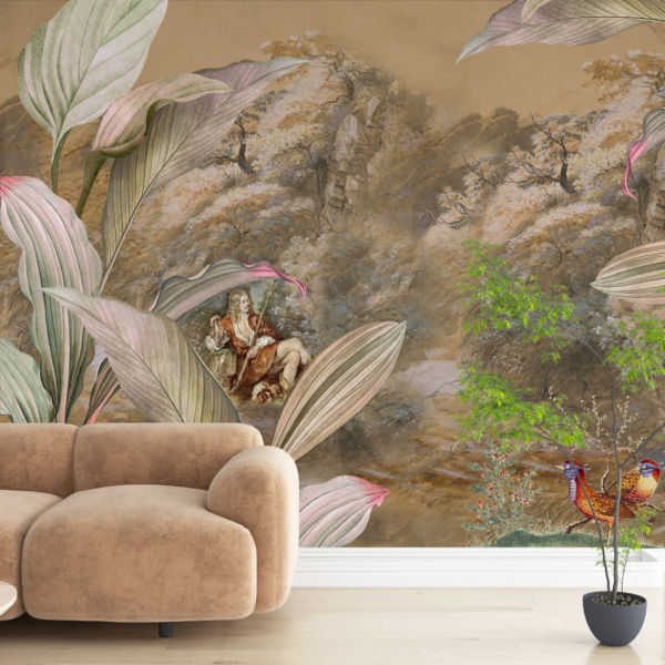 Nástěnná abstrakce lesa