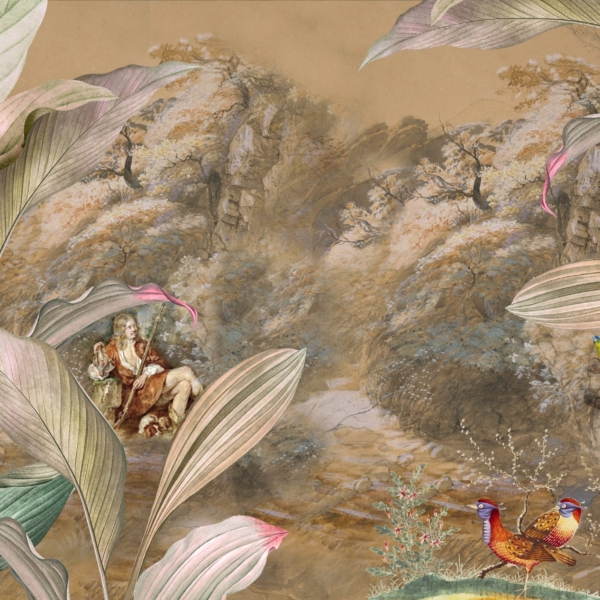 Nástěnná abstrakce lesa