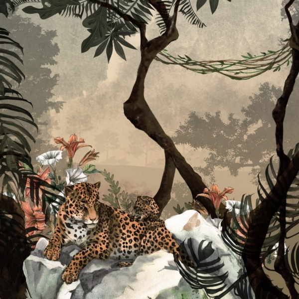 Nástěnná malba Gepard v džungli