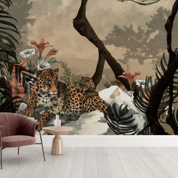 Nástěnná malba Gepard v džungli