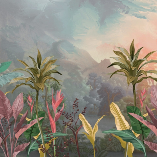 Tropická růžová tapeta