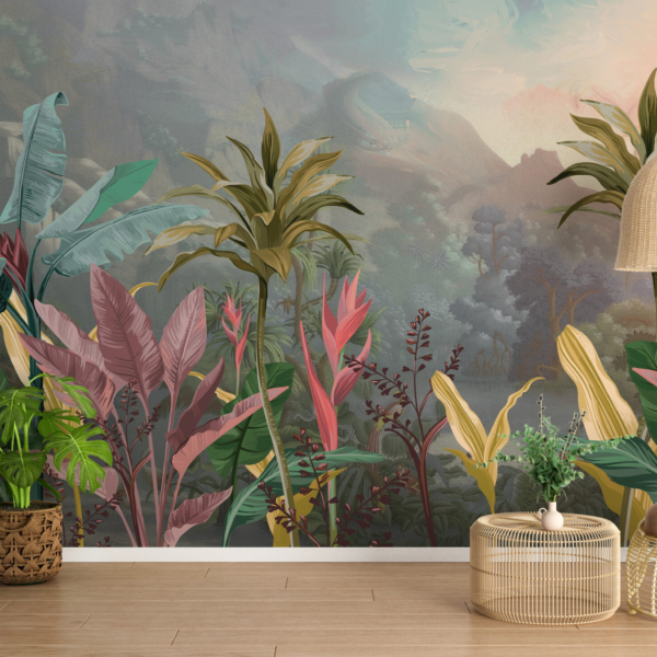 Tropická růžová tapeta