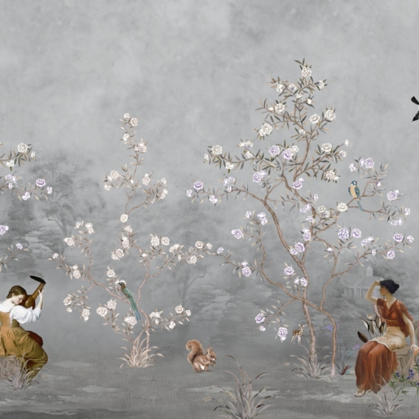 Tajemná zahrada Abstrakce nástěnná malba