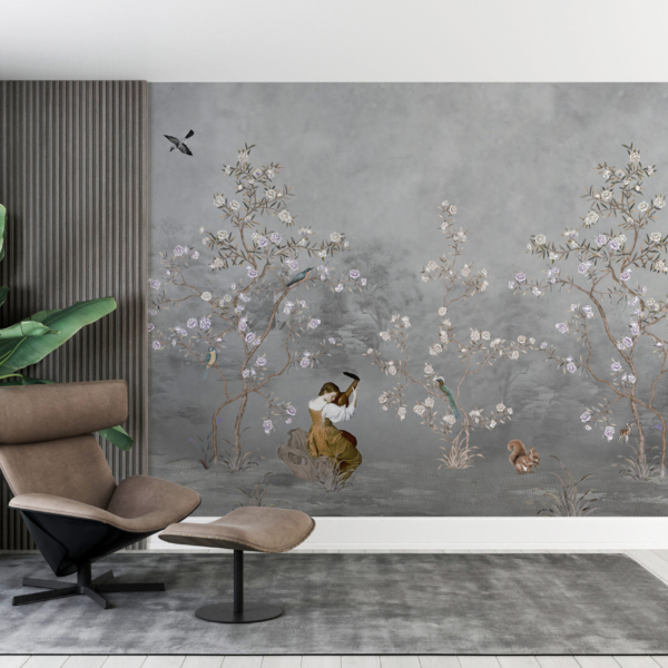 Tajemná zahrada Abstrakce nástěnná malba