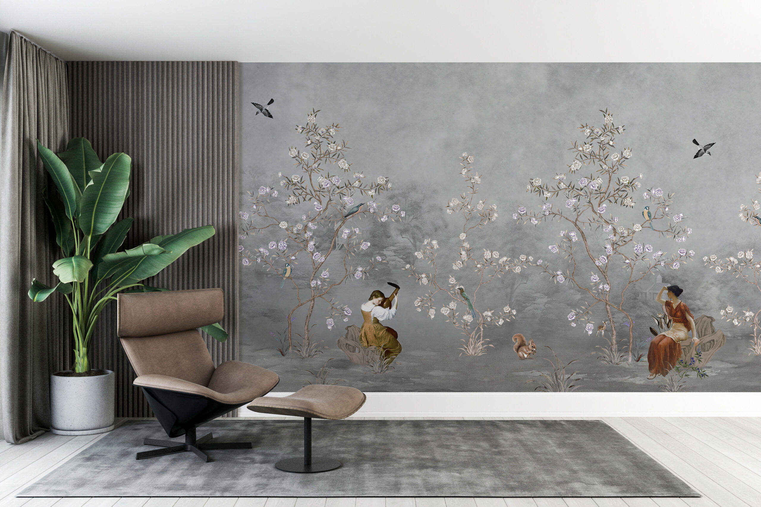 Tajemná zahrada Abstrakce nástěnná malba