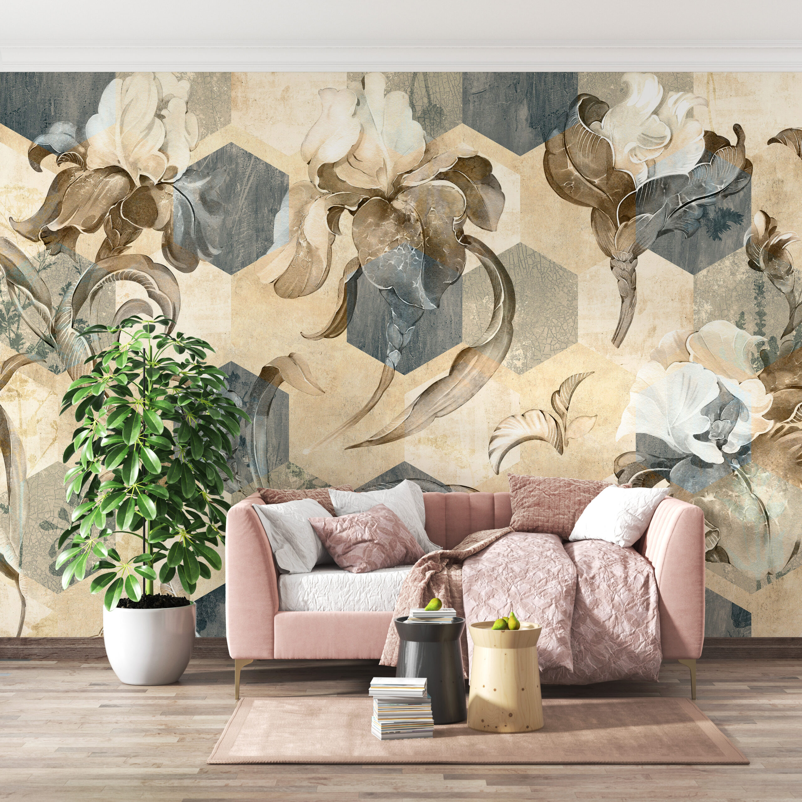 Nástěnná malba Elegantní květinový vzor