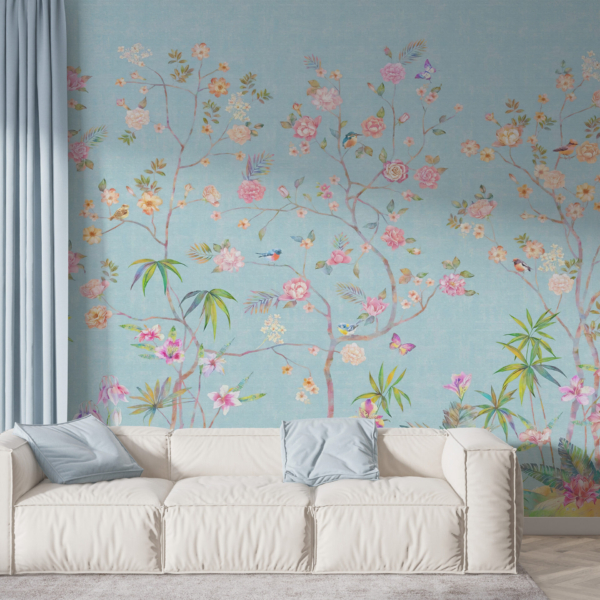 Tapety Květiny na modrém pozadí