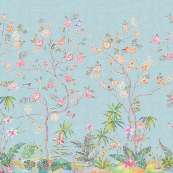 Tapety Květiny na modrém pozadí