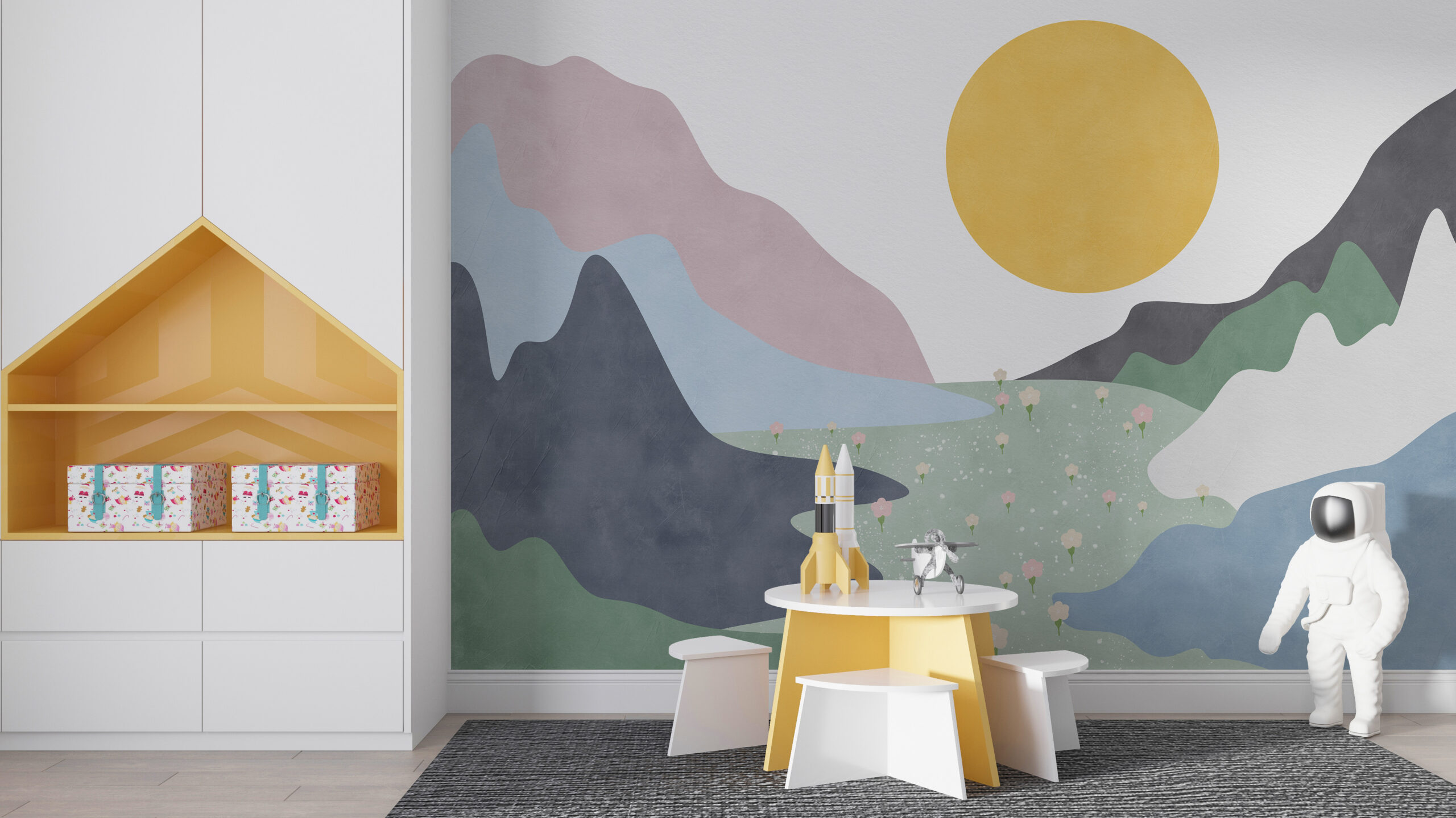 Fototapeta Pastelová mýtina v horách