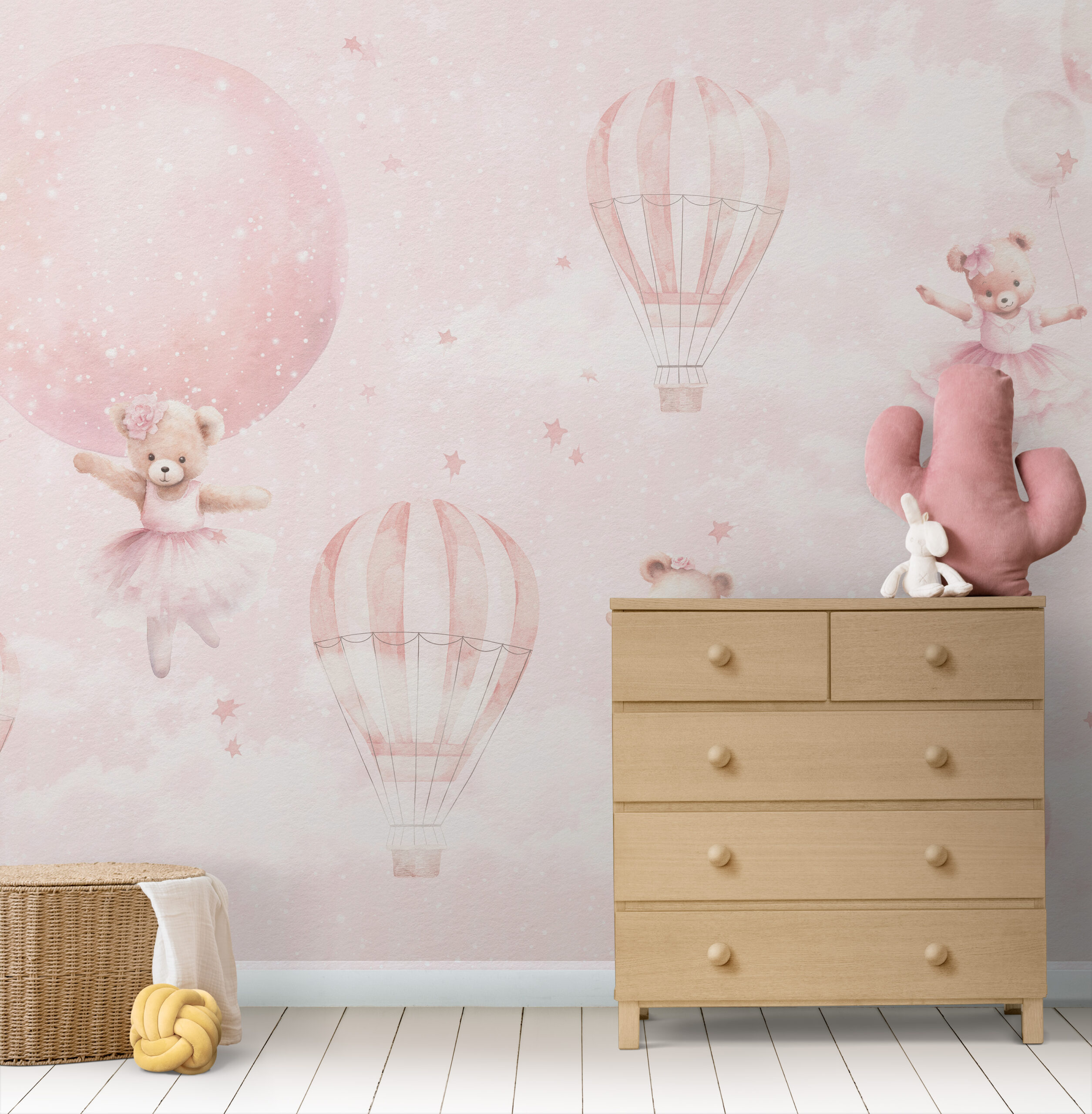 Nástěnná malba Medvídci a balónky