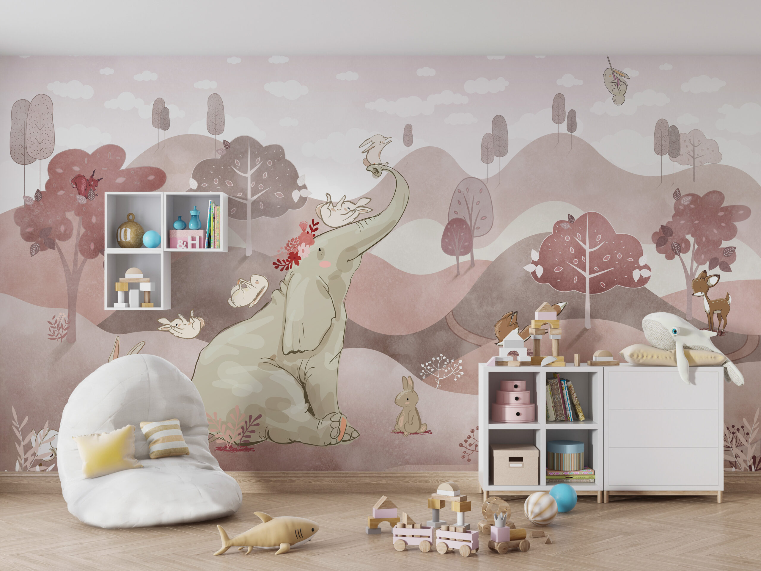 Růžový slon tapety