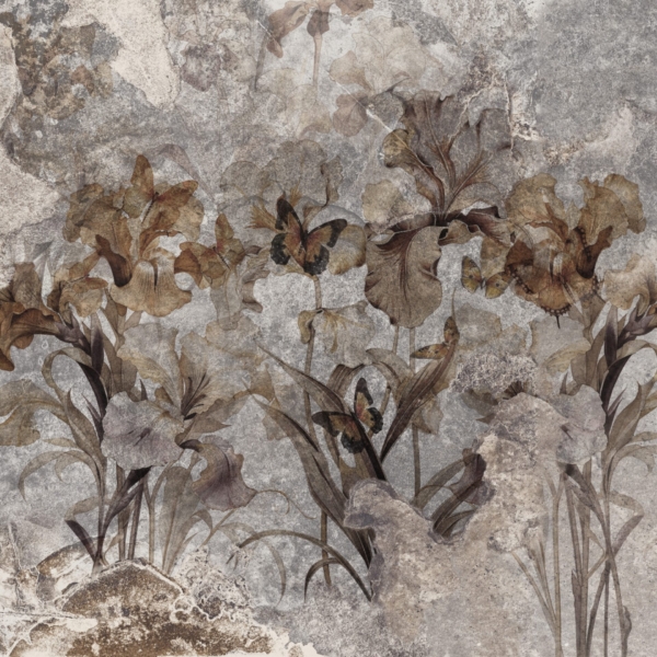 Fototapeta Grey Leaves in Gold