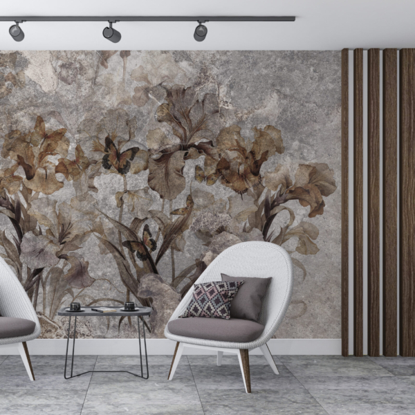 Fototapeta Grey Leaves in Gold