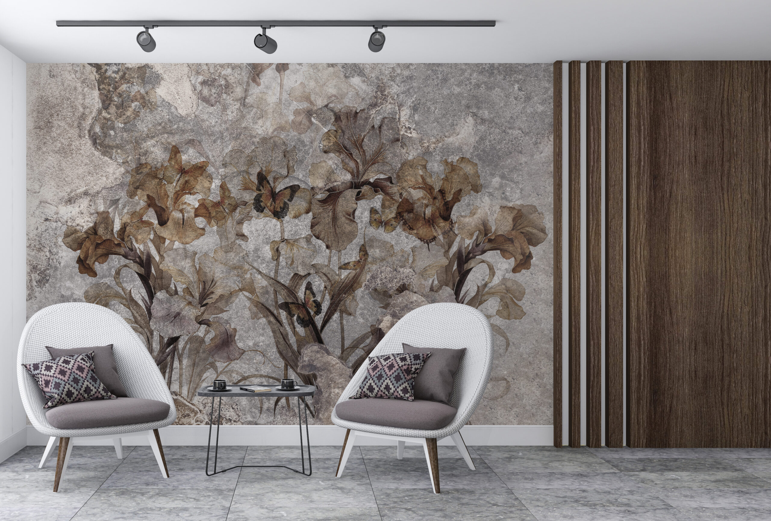 Fototapeta Grey Leaves in Gold