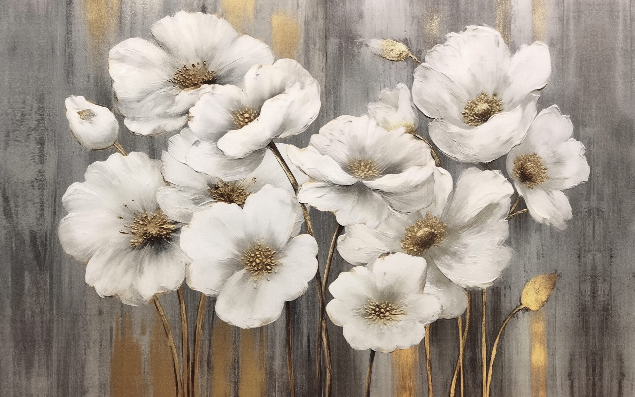 Abstract,Hand,Painted,Nostalgic,Floral,Oil,Painting,Art,Wallpaper