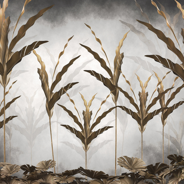 Nástěnná malba hnědých listů