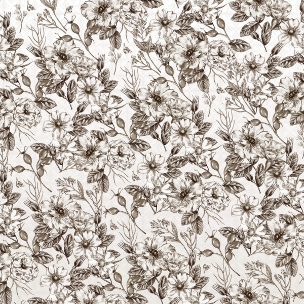 Nástěnná malba Tmavé květiny na bílém pozadí