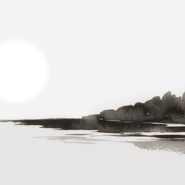 Nástěnná malba Slunce na jezeře