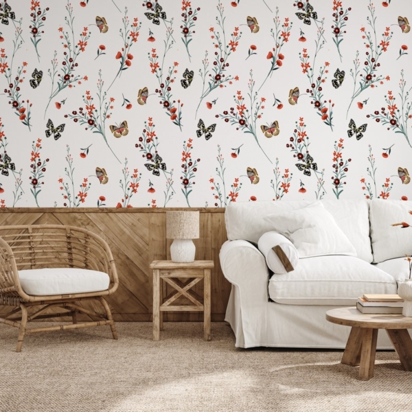 Fototapeta Motýli a makové výplety