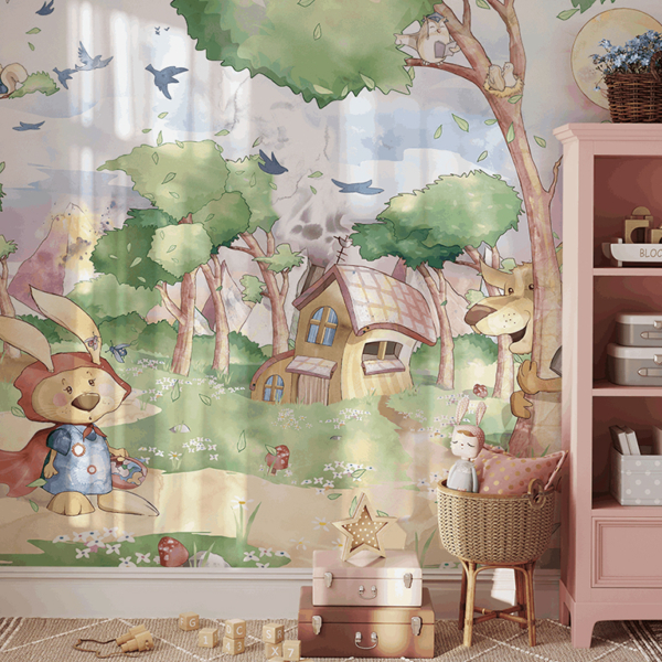 Fototapeta Zajíček v roli Červené Karkulky