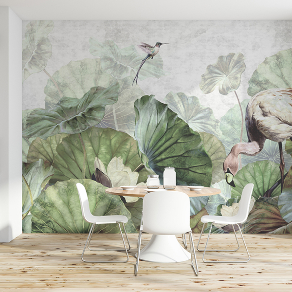 Fototapeta Lekníny a plameňáci