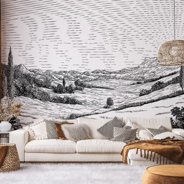 Fototapeta Černobílá krajina