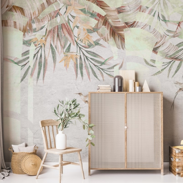 Fototapeta Exotické listy v dekorativních obloucích