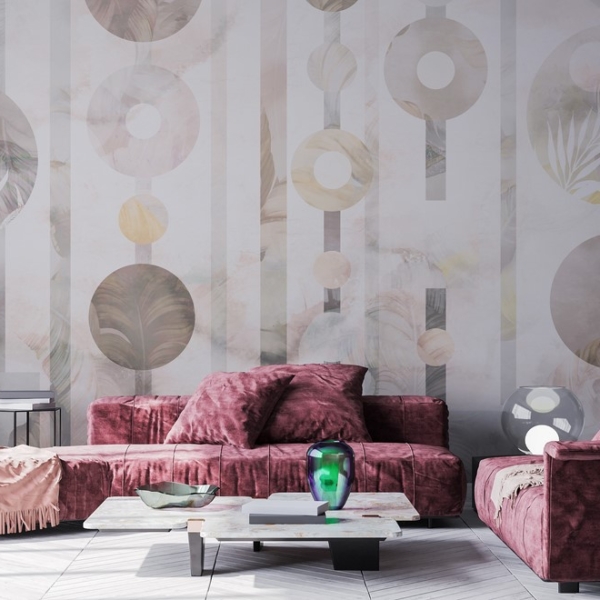 Fototapeta Listy a geometrie