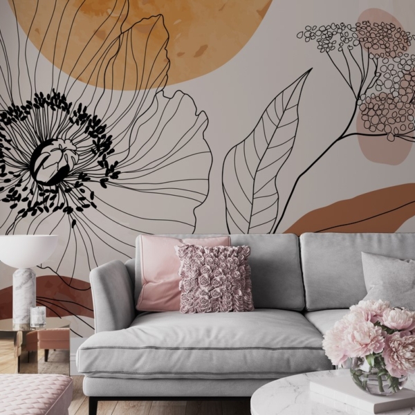 Fototapeta Květinové kontury