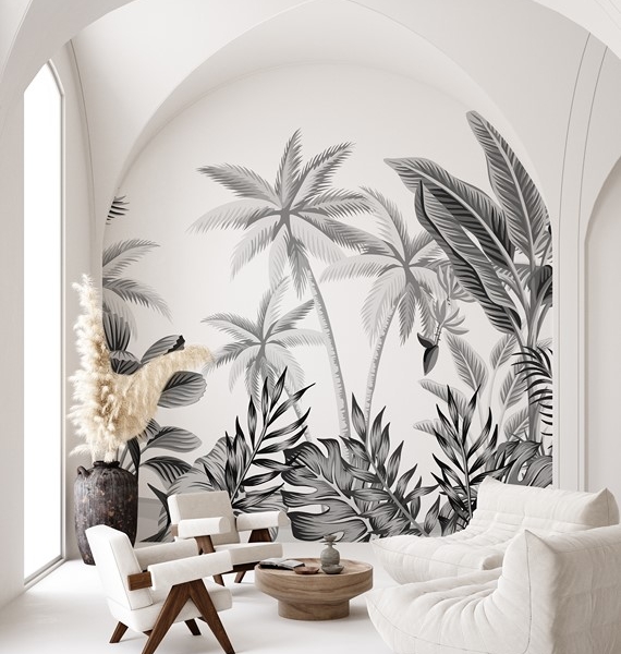 Fototapeta Černé a bílé palmy