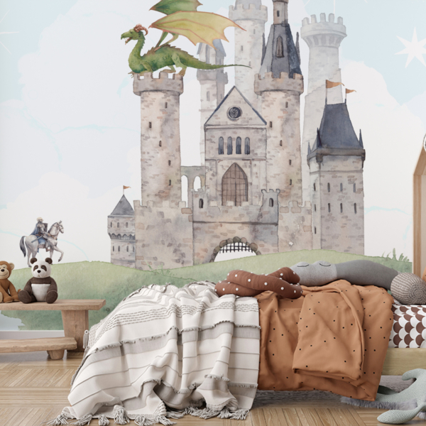 Fototapeta Fototapeta Pohádkový hrad s drakem
