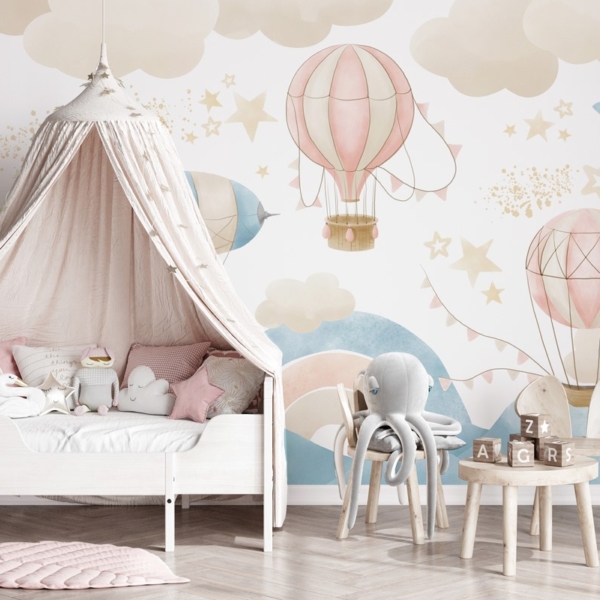 Fototapeta Let balónem v oblacích