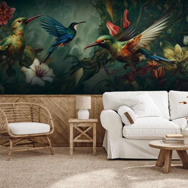 Fototapeta Tanec kolibříků v džungli