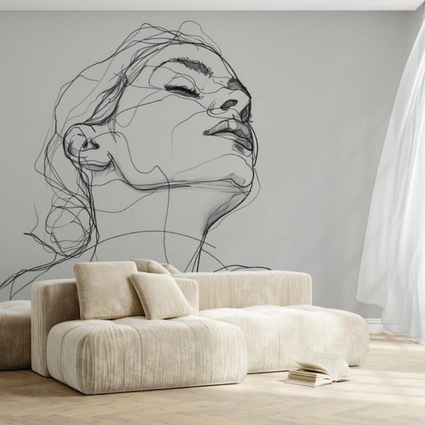 Fototapeta Lineární skica ženské tváře