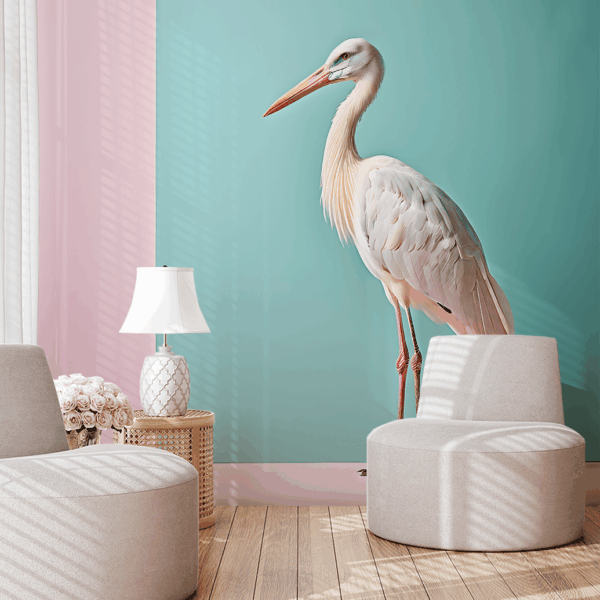 Fototapeta Pastelový jeřáb elegance
