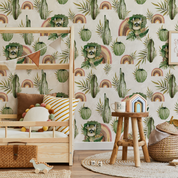 Fototapeta Boho dinosaurus s kaktusy