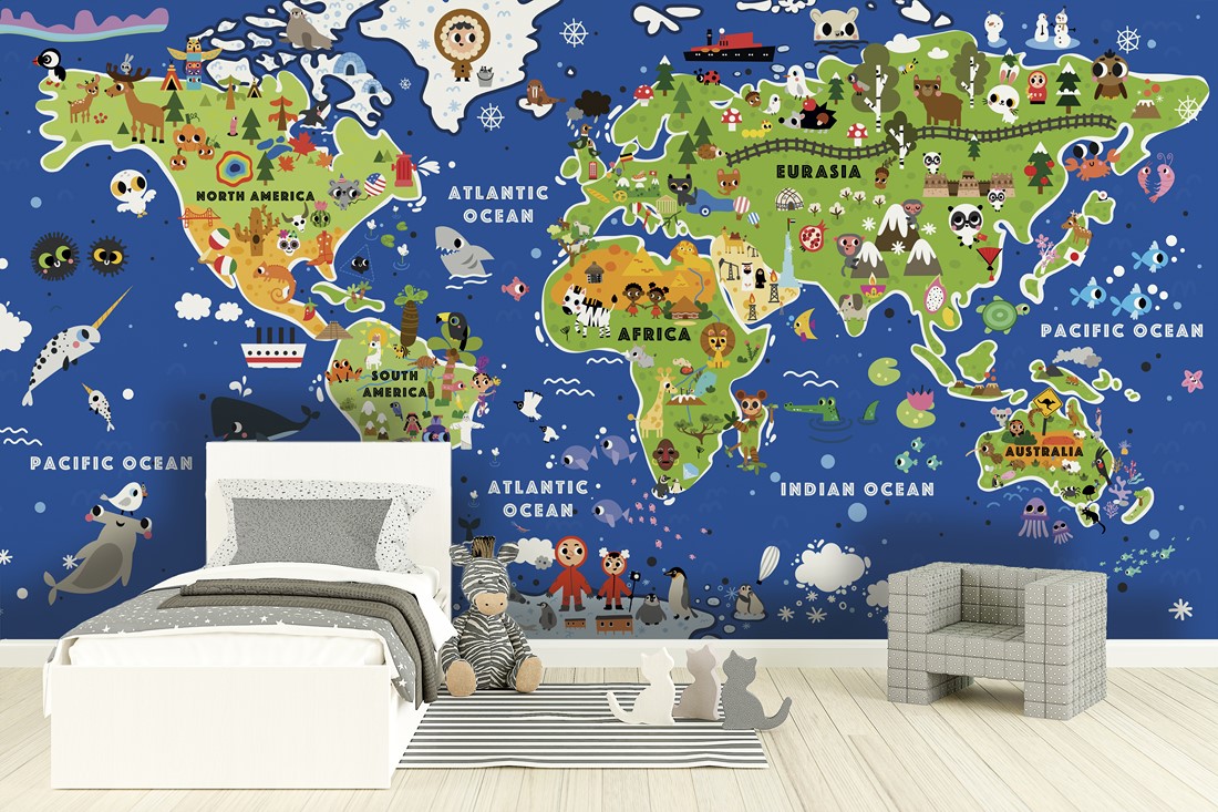 Fototapeta Dětská mapa světa